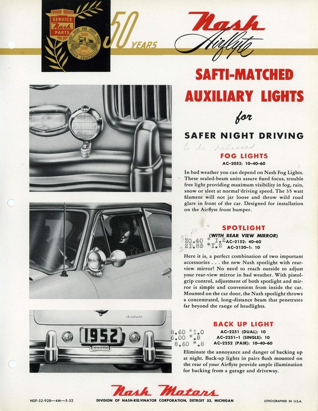 1952 Nash Accessories Booklet Page 36